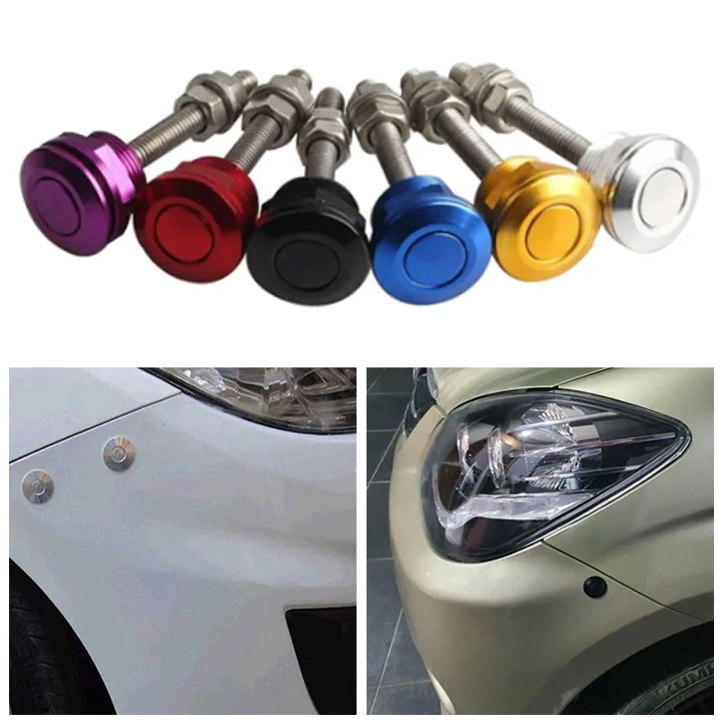 

22mm Universal Car Push Button Clip Quick Release Bumper Engine Bonnet Latch Kit Aluminum Auto Hood Pin Lock Car Accessories 1Pc