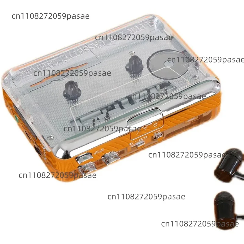Vintage Transparent Orange Stereo MP3 Converter Cassette Walkman Player