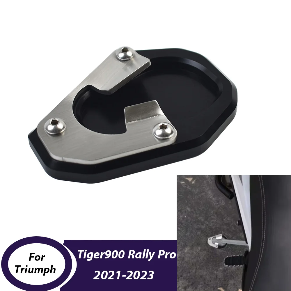 para-triumph-tigre-900-tigre900-rally-pro-2021-2023-motocicleta-kickstand-pe-suporte-lateral-extensao-almofada-de-suporte-acessorios