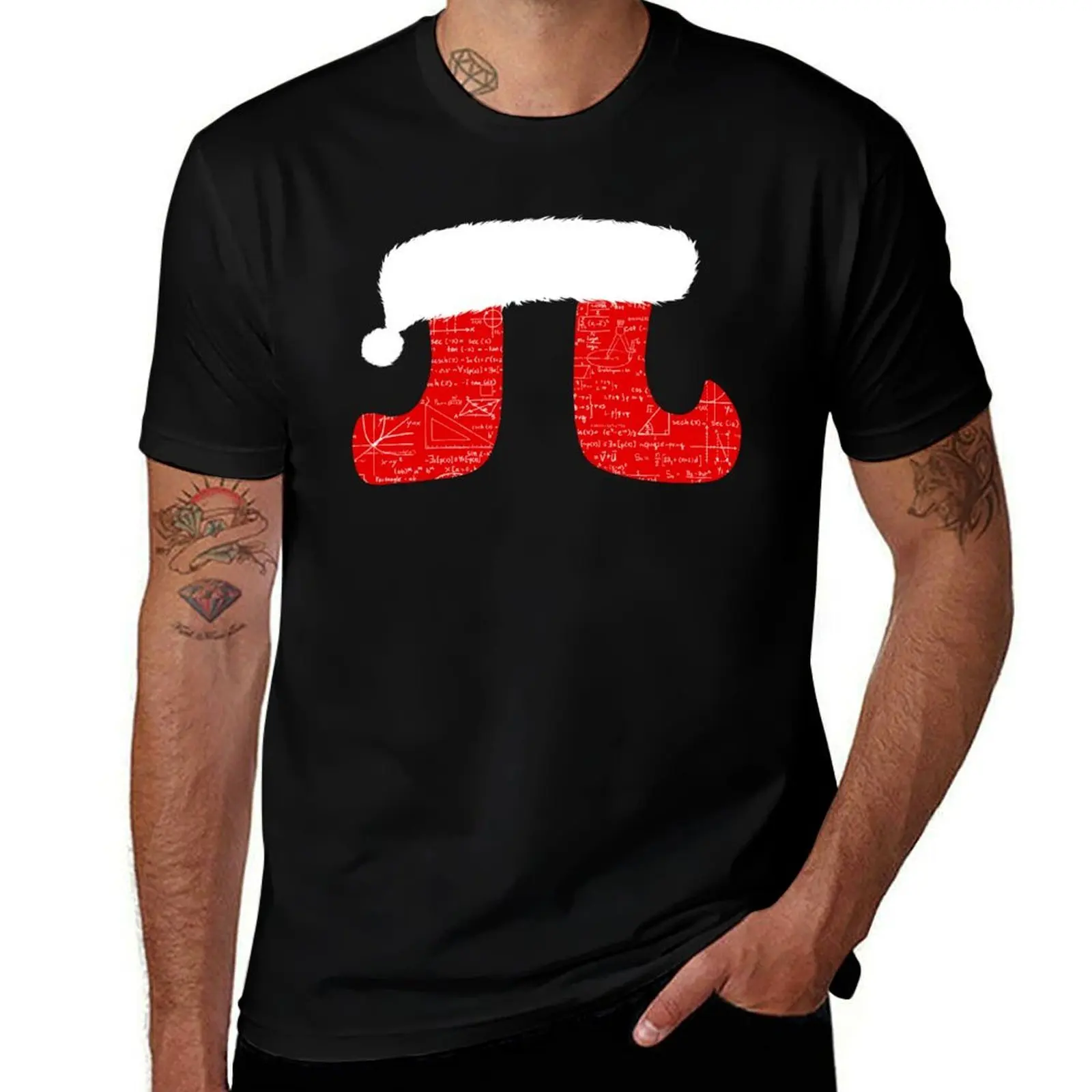 Pi Christmas Math Science Algebra T-Shirt Basic Casual Short Sleeve Cotton Shirt