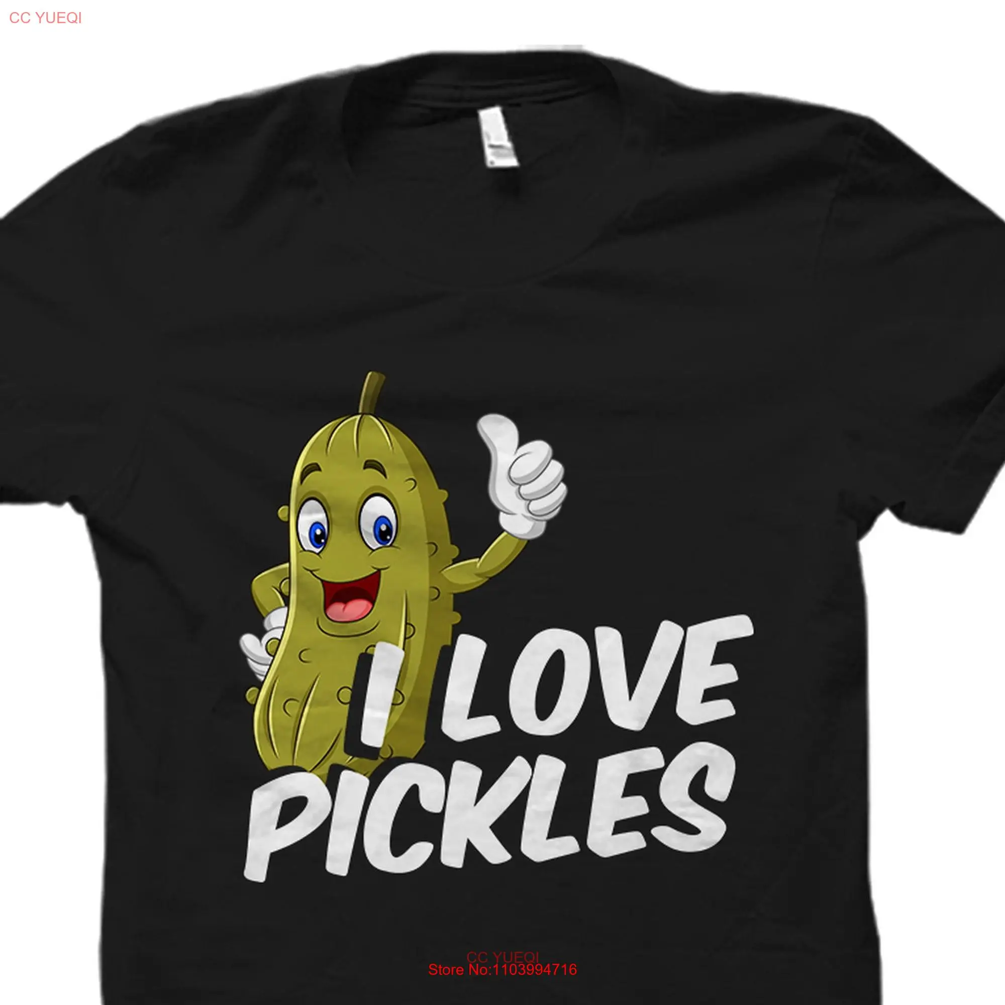 Manga Longa ou Curta Pickles T Shirt, Amante de Pepino para Eu Amo, OS2631