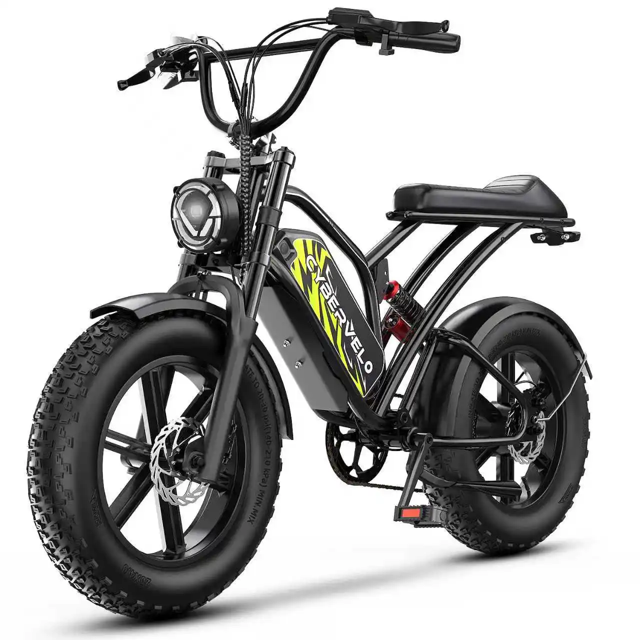 Cybervelo 1000W Electric Bike for Adults 20" Fat Tire All-Terrain E-Bike 48V 20AH/30AH Removable Battery 30MPH Electric Dirt Bike EK11 image 3