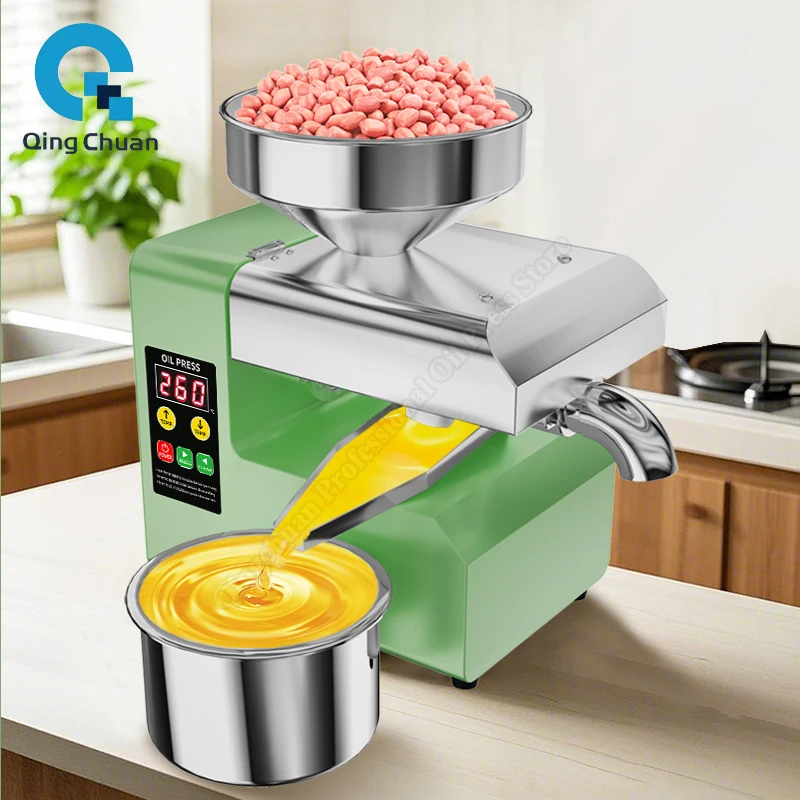 Oil Press Machine 800W 3-5Kg Per Hours R6S Household Temperature Control Peanut Sesame Sunflower Seeds Extraction