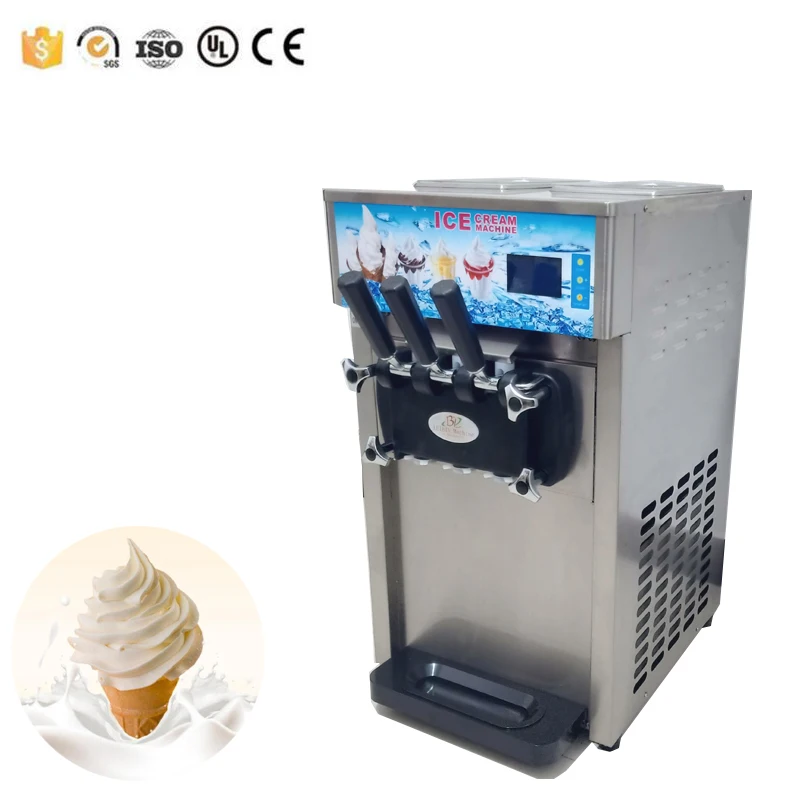 2025new Stainless Steel Soft Ice Cream Machine Desktop 3 Flavor Ice Cream Making Machine