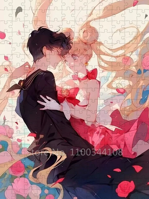 300/500/1000 Pieces Puzzles Sailor Moon Jigsaw Puzzle Cartoon Anime Wooden Picture Children's Educational Intellectual Toys