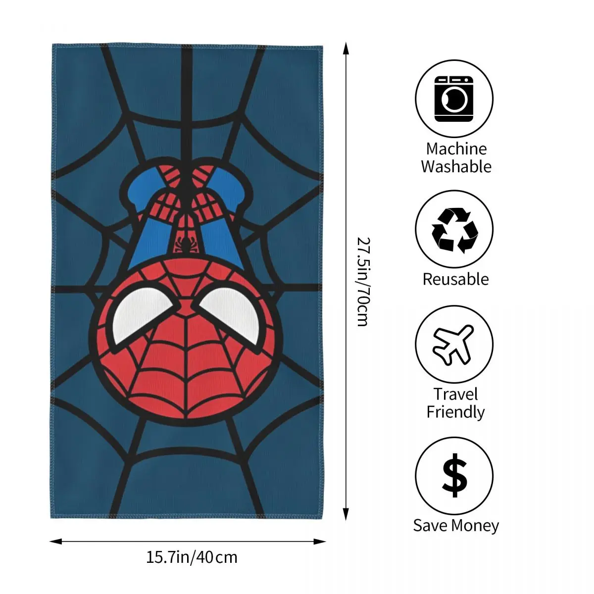 Spider Man Yoga Gym Towels for Men Women Soft Microfiber Dish Towel for Bathroom Kitchen Decor