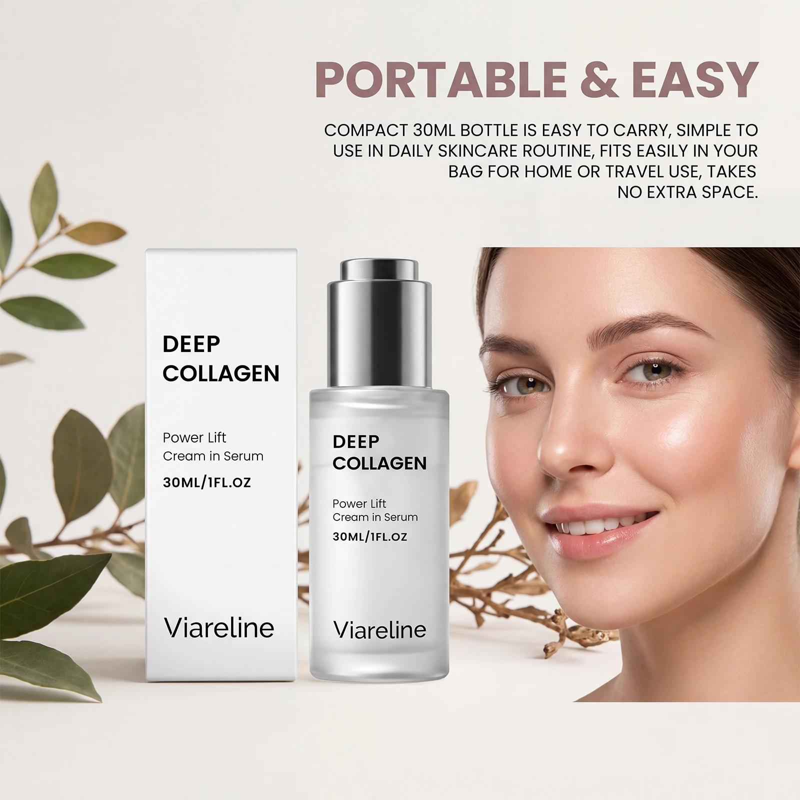 Collagen Face Serum Moisturizing Hydrating Anti Aging Fine Lines Smooth Firming Lightweight Daily Facial Essence All Skin Types