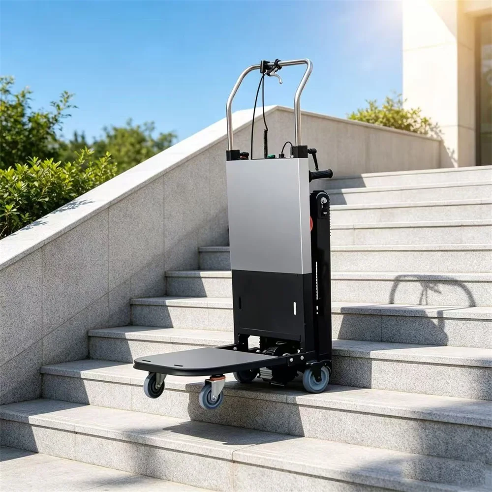 Chariot à escaliers sur chenilles 400 kg – Chariot électrique puissant 52 V, Nouveau modèle 2026, Conquiert 1800 marches sans arrêt