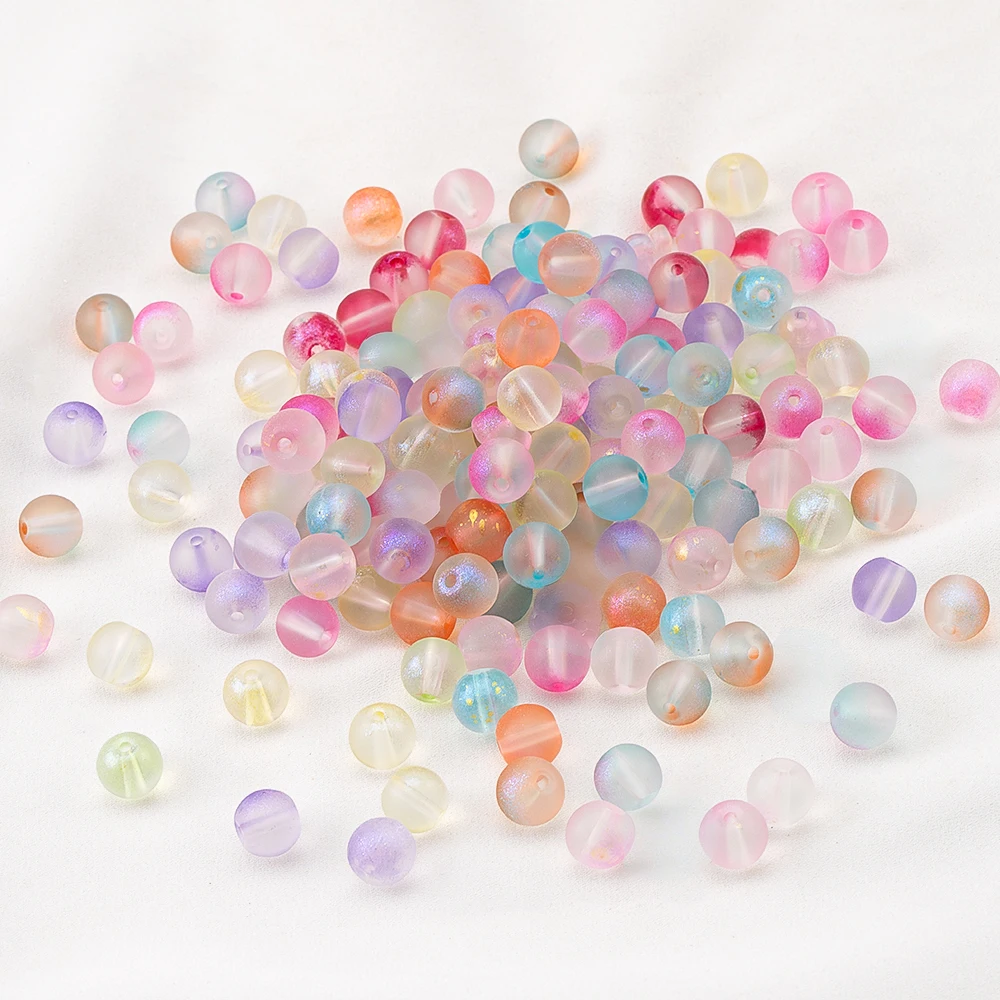 2-10mm Color Mixing High Quality Frosted Splattered Glass Rice Bead Loose Bead For Handmade Jewelry DIY Bracelet Necklace Making