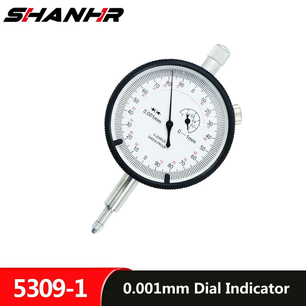 SHANHR 0-1 mm Dial Indicator 0.001 mm Dial Indicator Gauge Metric Measurement Tools Gauge Indicator Tool