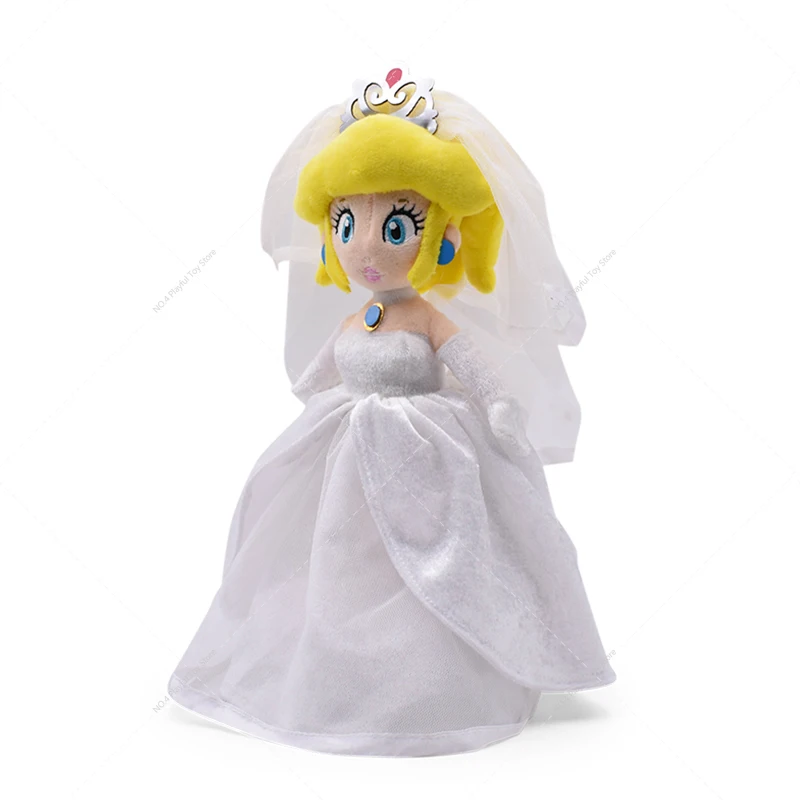 3 Style Super Bros Plush Toys Wedding Dress Princess Peach White Dress Bowser Mario Stuffed Toys Dolls for Kids Birthday Gift