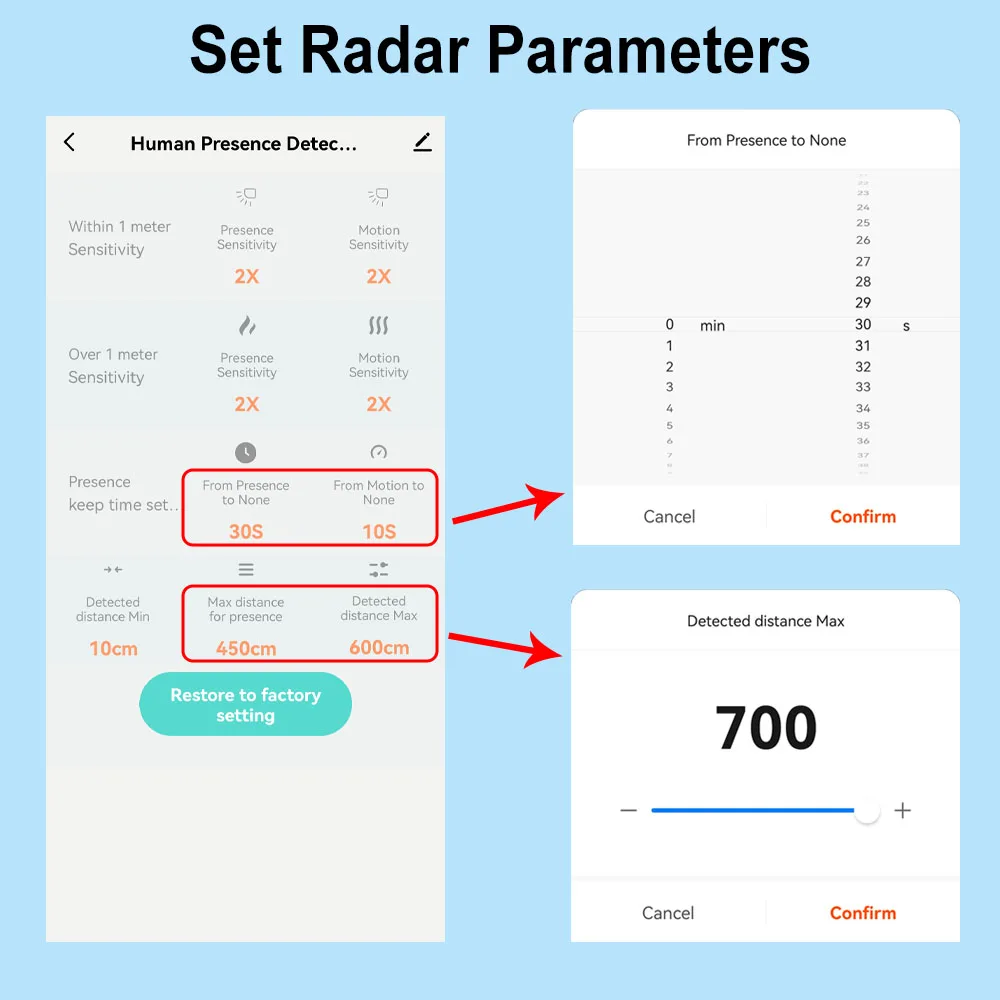 Tuya Smart Life WiFi Millimeter Wave 24GHz Radar Human Presence Detector APP Motion Sensor  Luminance Sensor AC 110/220V DC 5V