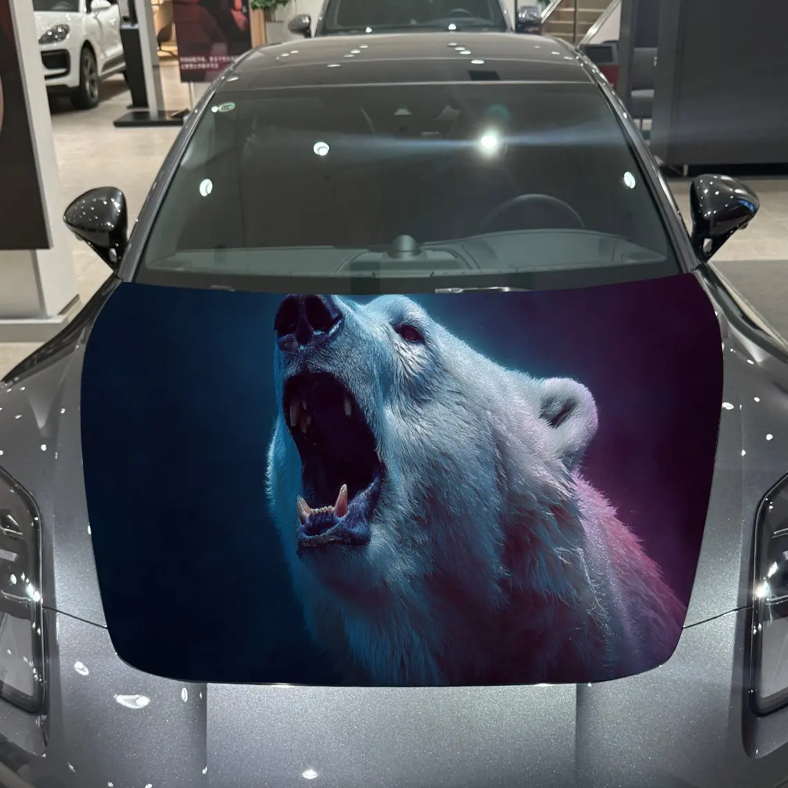 

Aurora Polar Bear Car Hood Vinyl Stickers Car Surface Protection Decal Car Decoration Cover Vinyl Wraps Waterproof Self-adhesive