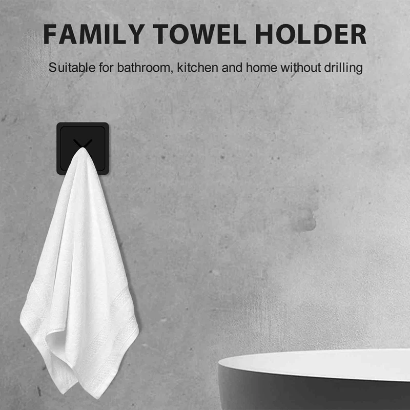 Towel Holder For Bathroom - Self Adhesive Kitchen Towel Hanger Grabber, Wall Mount Dish Towel Hooks , 3 Pack