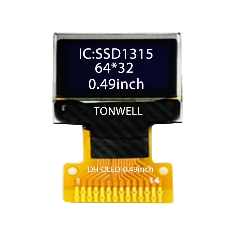 

Модуль OLED-дисплея 0,49 дюйма, 64x32 интерфейс SPI/IIC/14PIN с драйвером SD1315, тип PMOLED, 5 шт.