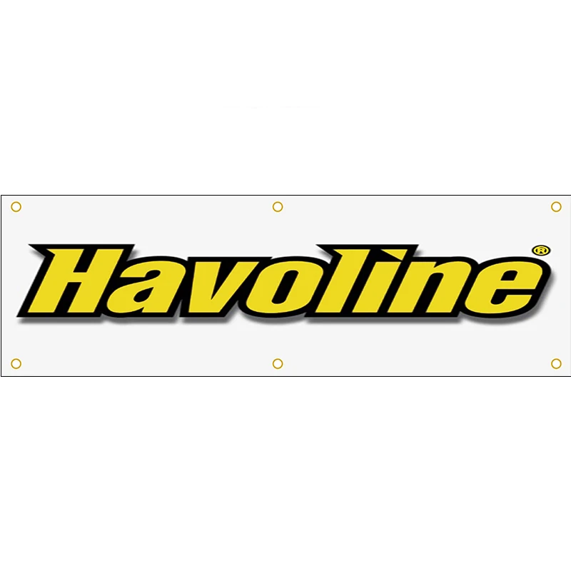130GSM 150D Poliéster Material Havoline Lubrificantes óleo Banner 1.5ft * 5ft (45*150cm) Tamanho Publicidade Bandeira Decoração yhx293