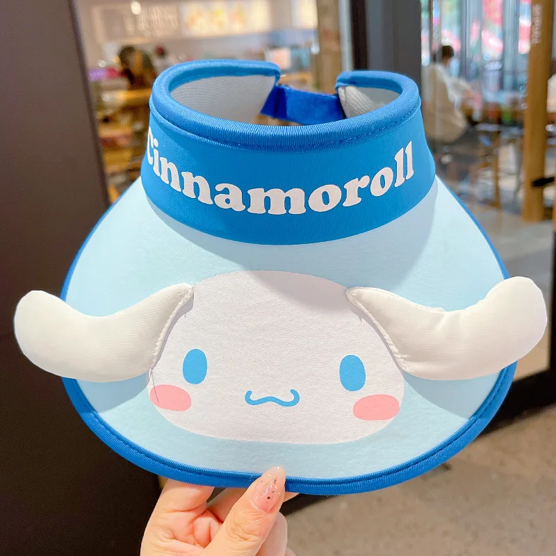 Kawaii Sanrio Hello Kitty Kuromi My Melody topi musim panas anak kartun lucu topi matahari perlindungan matahari Anti-Uv bernapas hadiah ulang tahun