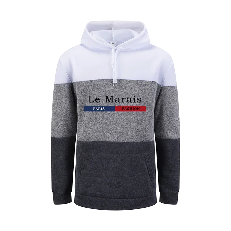 

2025 Autumn Winter Womens Hoodies Printing Splicing Sweatshirts Versatile Pullover Tops Daily Casual Comfort Woman Clothing Y2k