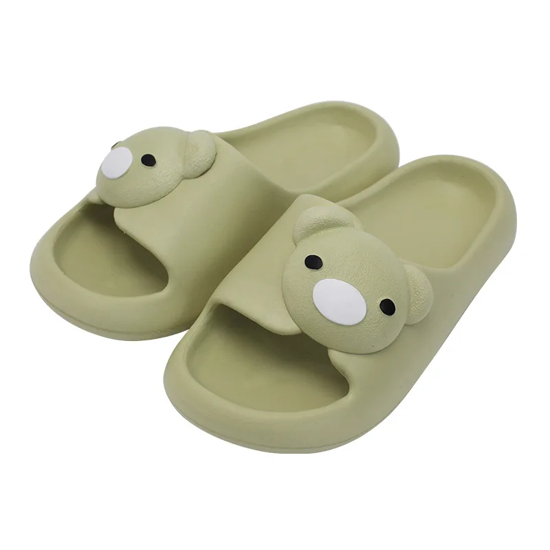 2023 new cute bear slippers women's summer wear ins fashion thick bottom indoor non-slip home cool drag men