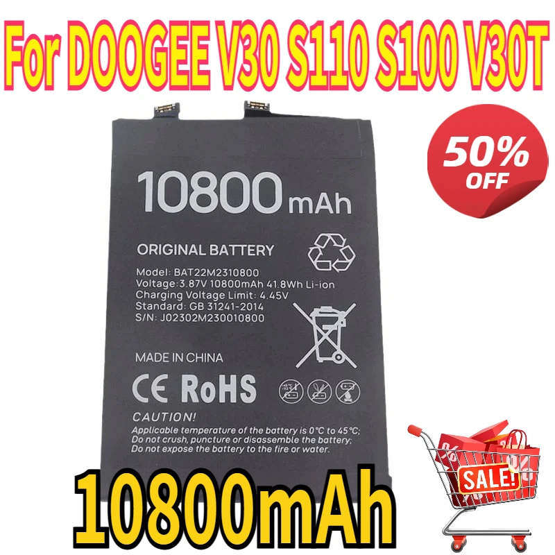For DOOGEE V30 S110 S100 Battery V30T 6.5