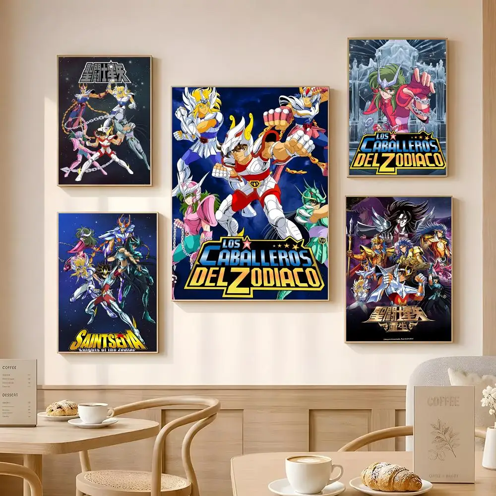 Anime Saint Seiya Poster Poster Self-adhesive Art Waterproof Paper Sticker Coffee House Bar Room Wall Decor