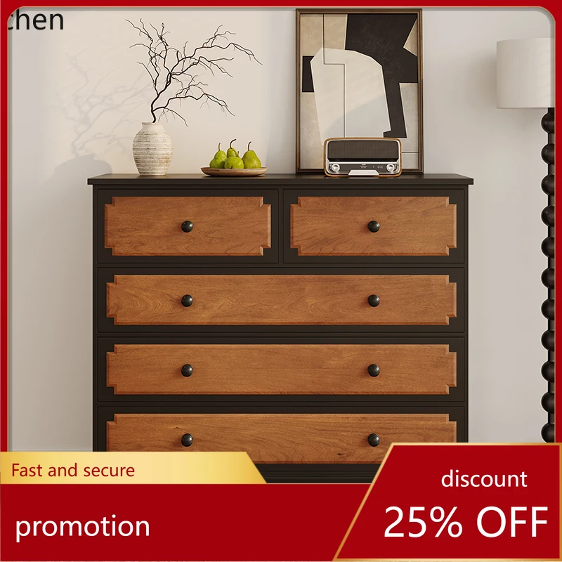 

ZML five-bucket solid wood storage sofa entrance bedroom storage medieval cabinet