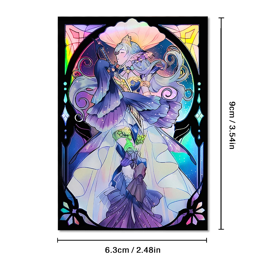 63×90mm 100PCS Holographic Laser Cartoon Art Anime Card Sleeves for YGO/TCG Top Loading Cartoon Deck Shield Card Cover