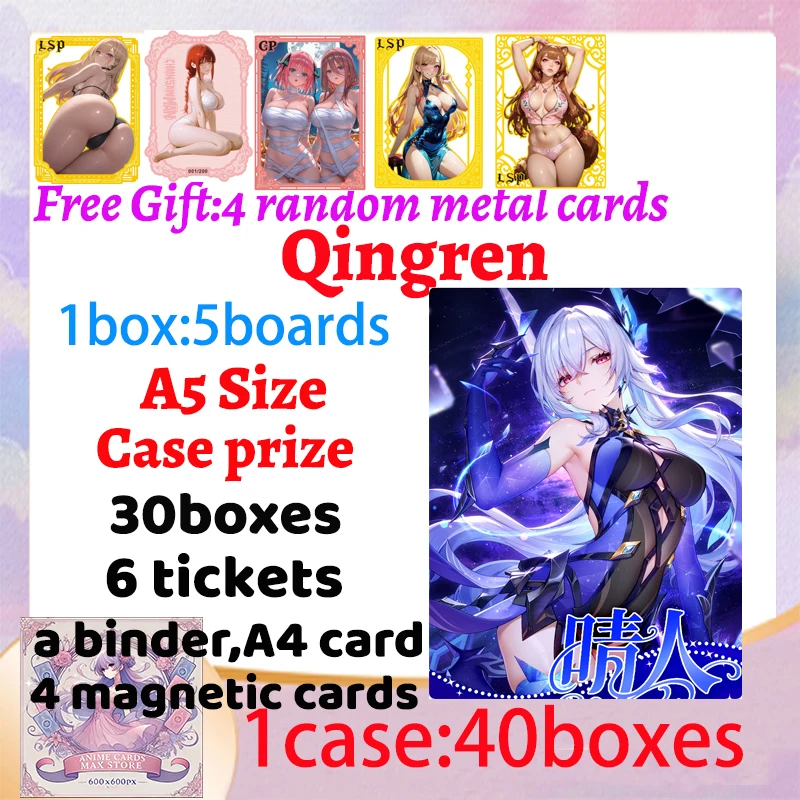 

2025 Newest QingRen A5 Size Waifu Boards Collection Box Doujin Booster Spicy Art Toy Gift for Hobbyists