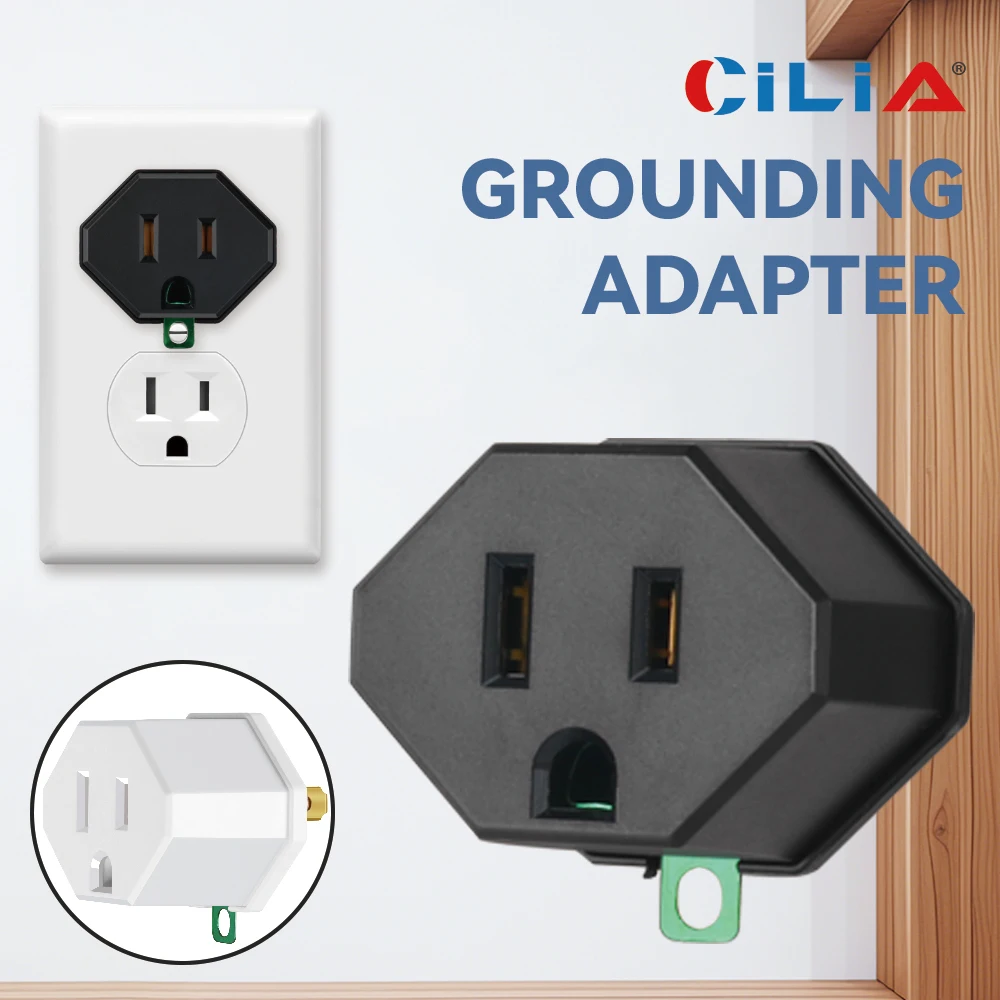 CILIA 2/4 Pack 3-Prong to 2-Prong Outlet Adapter Portable Polarized 3 Pin to 2 Pin Grounding Converter Socket Wall Outlet Plug