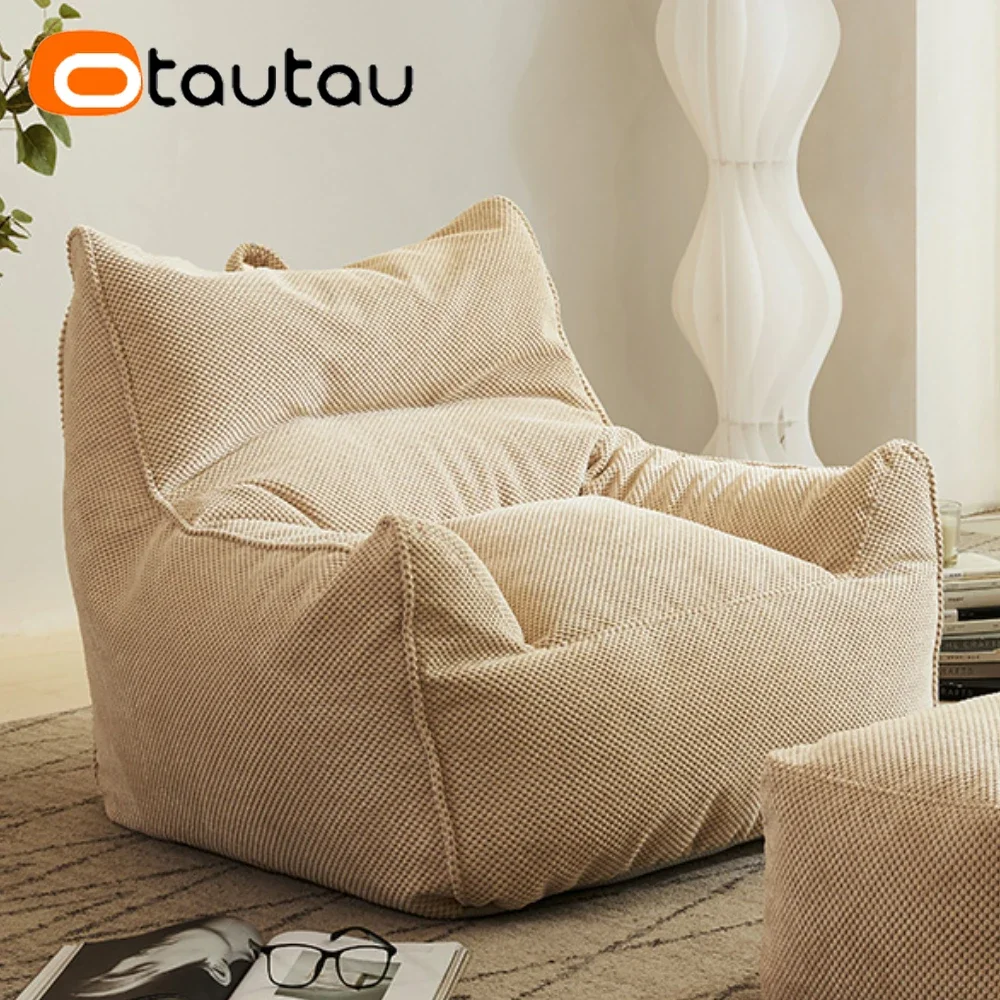 OTAUTAU Miękki pokrowiec na kanapę z fasolą waflową Wihtou Wypełniacz narożny podłogowy Fotel Beanbag Lazy Pouf Sac Czytanie Krzesło do gier SF183