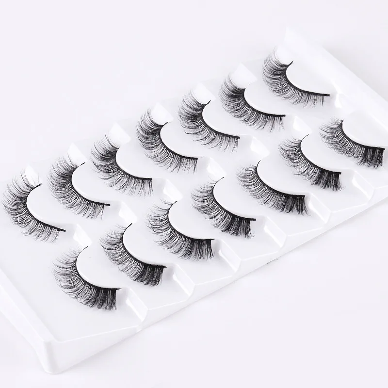 7 Paar Korte Valse Wimpers Extensions Natuurlijke Nep Strip Wimper Faux Cilios Levensechte Dikke Wimpers Koreaanse Make-Up Schoonheid Nieuw