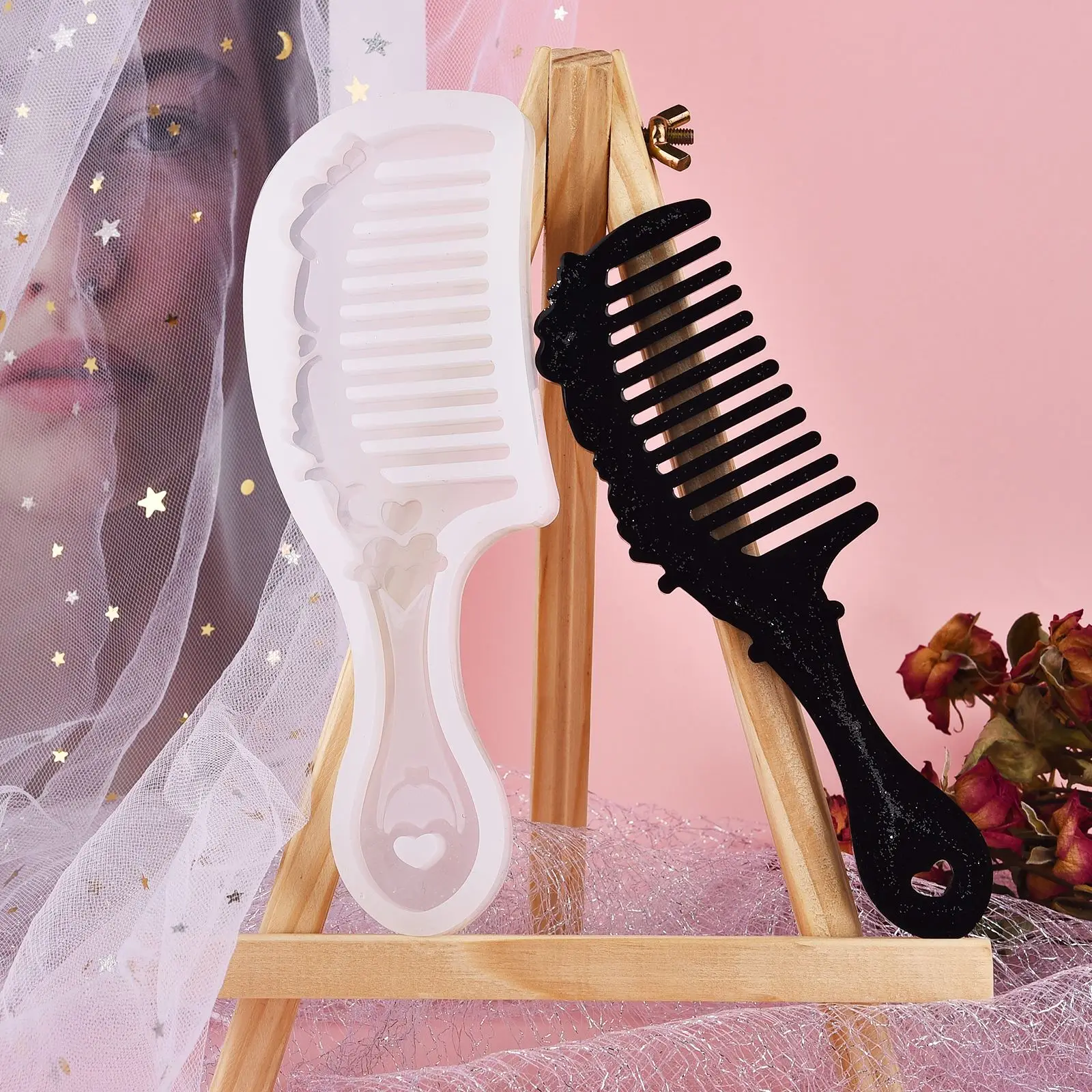 Comb Series Silicone Mold Epoxy Resin Jewelry Making Mould Cosmetic Tools DIY Comb Hand Craft Mold