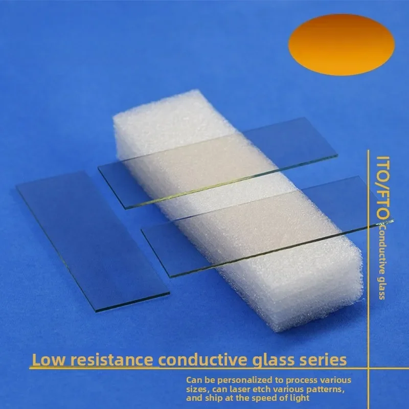 ITO FTO Coated Conductive Glass Slides 75x25x1.1mm 20pcs Single Double Side Coating for Photocurrent Measurement