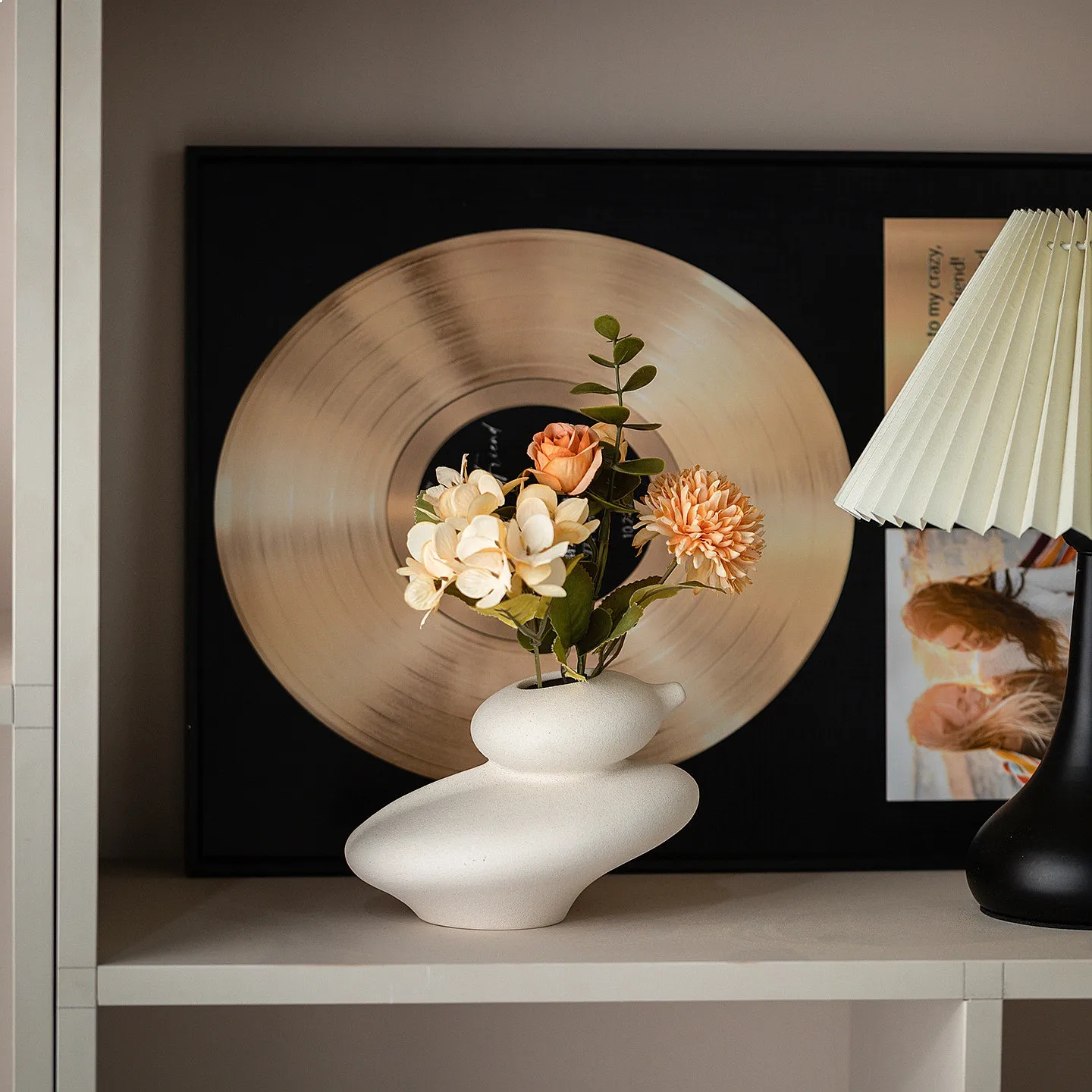 Modern Nordic Ceramic Vase Minimalist Home Decor Flower Arrangement for Living Room Shelf