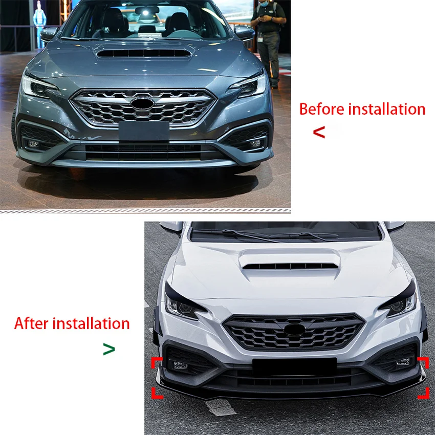 For Subaru 2022 2023 2024 WRX STI VB Car Front Bumper Splitter Lip Spoiler Diffuser Body Kits Tuning Accessories Front Shovel