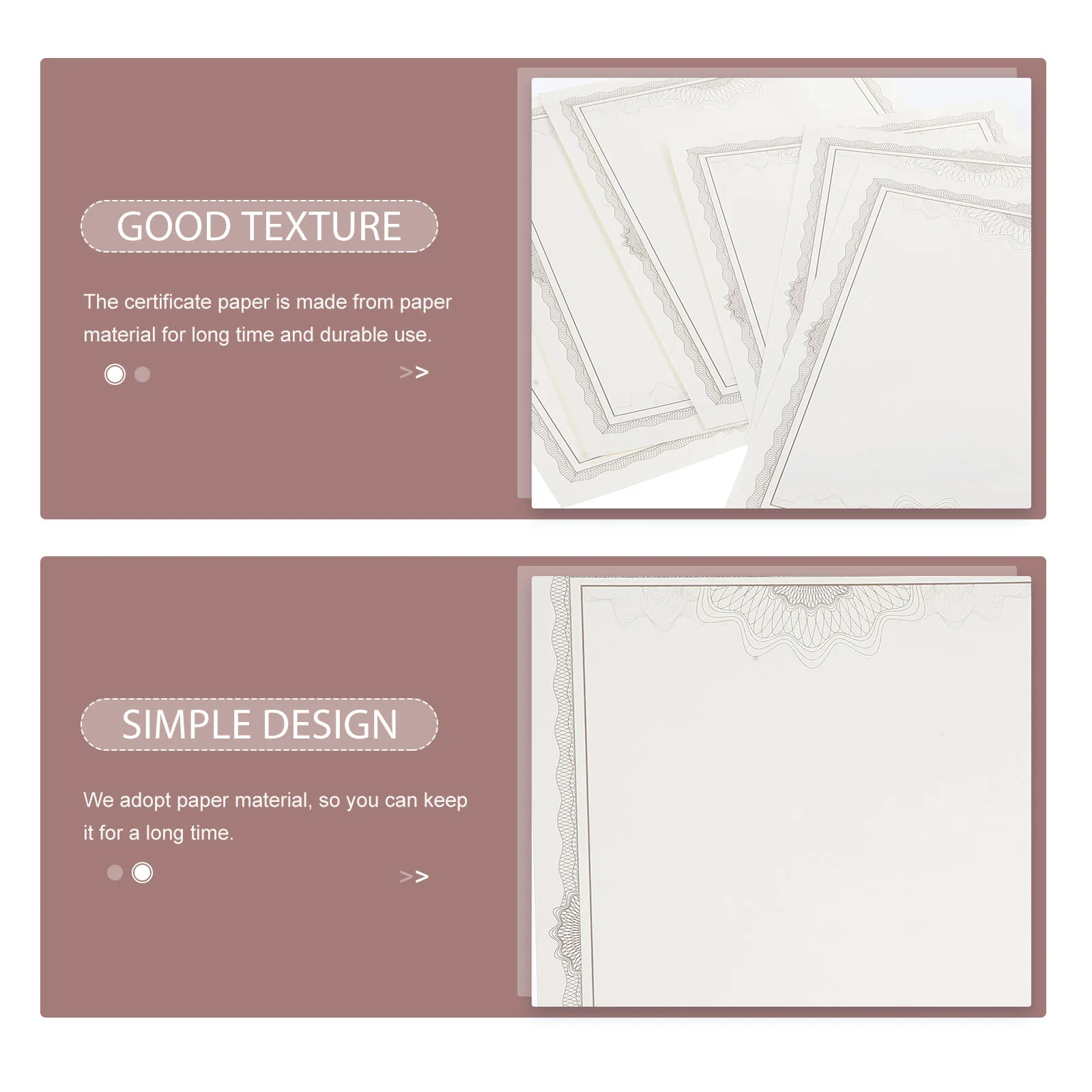 

6 Sheets Award Certificate Inner Cores Printable Writable Blank Diploma Papers Coffee Color Long Lasting Smooth Edges