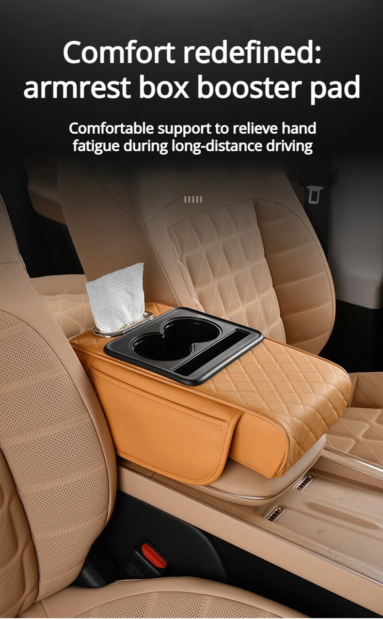 

Car Accessories Armrest Box The car's Central Armrest Cox Pad Tissue Box Storage Bag And Water Cup Holder Are All In One