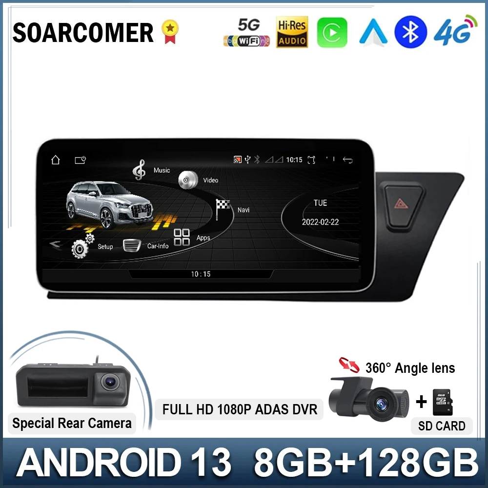 

10,25 дюймовый беспроводной CARPLAY Авто Android 13 для Audi Q5 2009 - 2017 автомобильное стерео радио Pantalla мультимедийный плеер GPS навигация