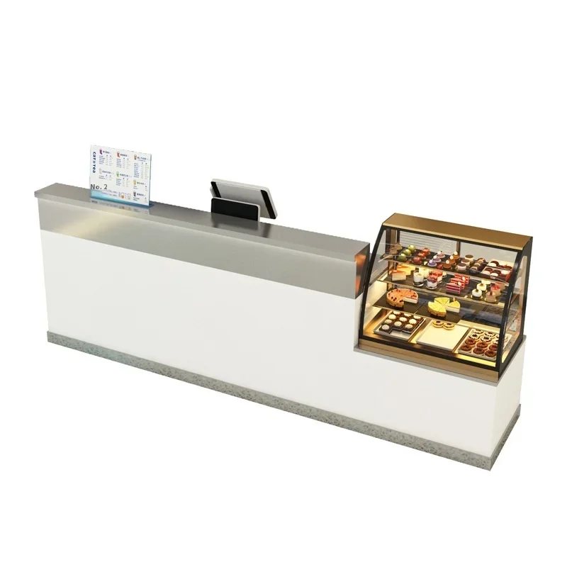 # Hot For Casual Catering Restaurant Bar Stainless Steel Cashier Milk Tea Shop Cafe Bar Barber Shop Front Desk Reception Desk Li