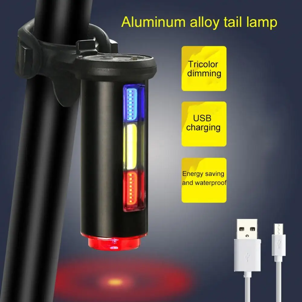 360 Degree Bike Taillight Riding Flashing Rear Light Usb Rechargeable Mountain Bike Cycling Light Tail-lamp Bicycle Lights Lamp