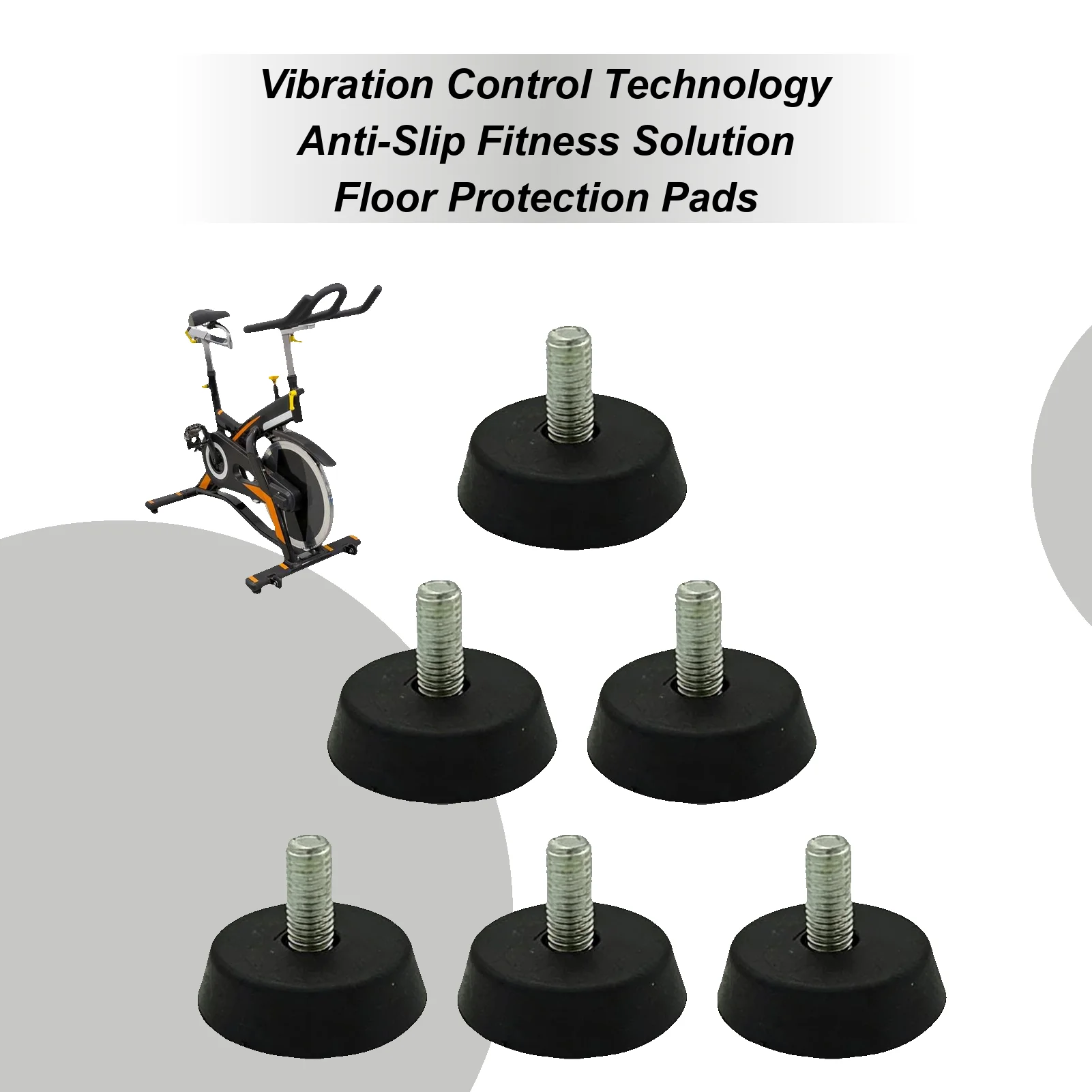 

6PCS Adjustable Leveling Feet Heavy-Duty Shock-Absorbing Protector for Furniture, Non-Slip Base for Cabinets Tables Chairs