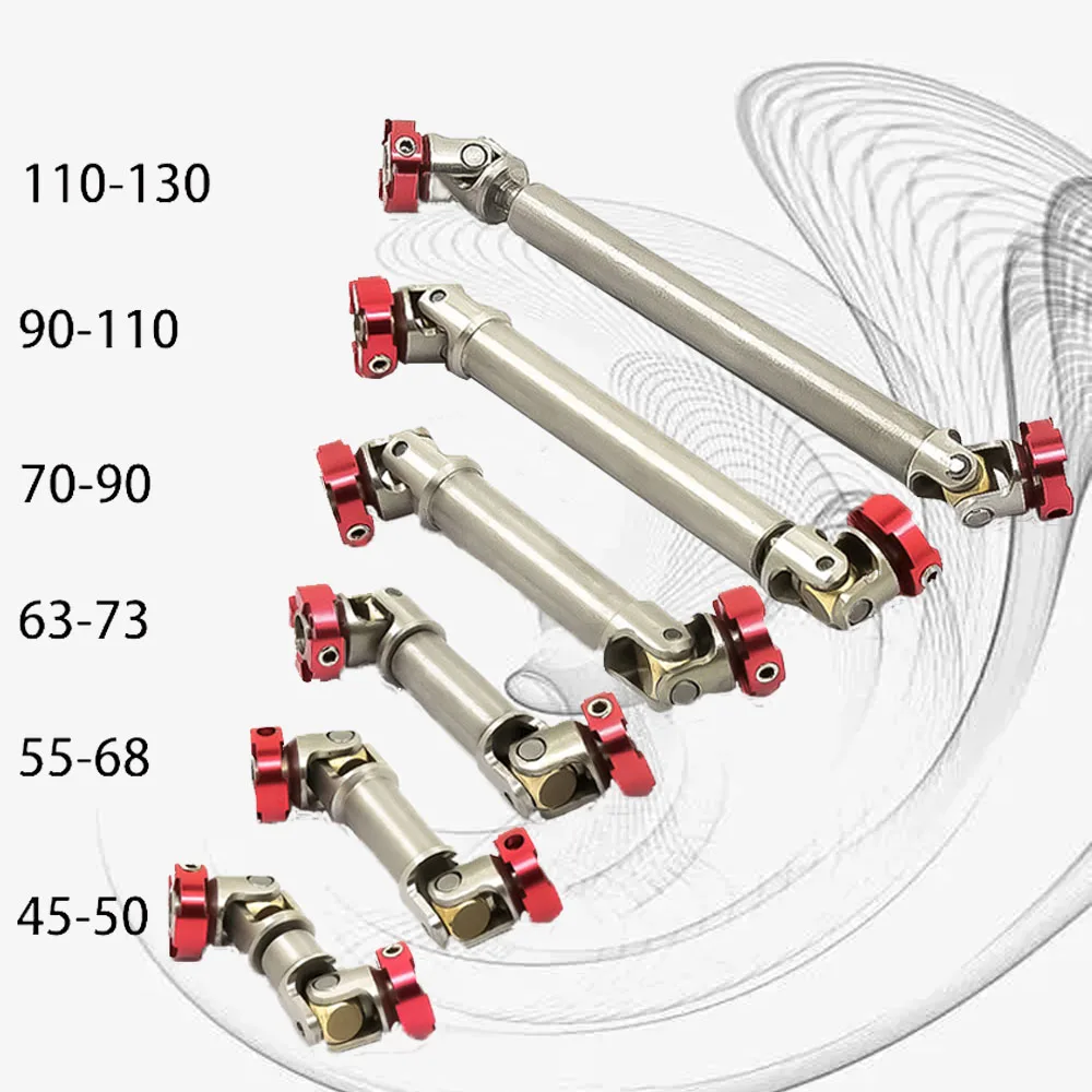 45-130mm Flange Stainless Steel Drive Shaft For1/10 RC Crawler Car Traxxas D90 SCX10 TRX6 TRX4 Capra 1/14 Tamiya Upgrade Piec