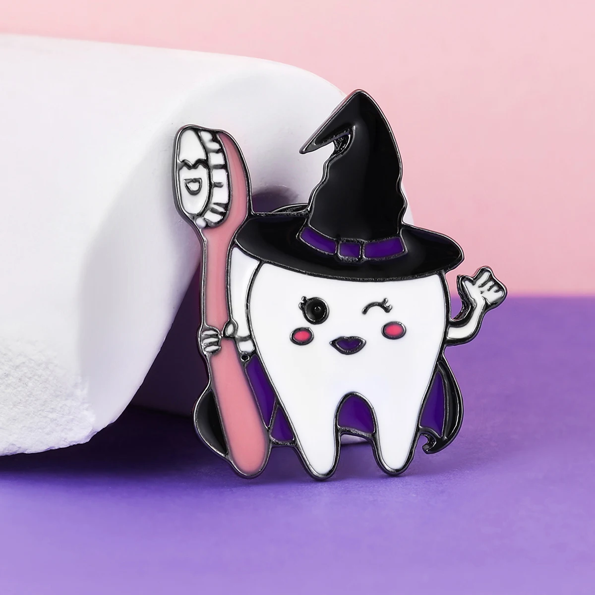 Harong Cute Halloween Pumpkin Bat Teeth Enamel Pin Brooch New Medical Dental Lapel Lanyard Bag Badge Gifts for Dentist Student