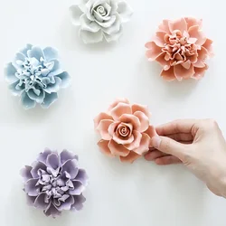 Creative Ceramic Flowers Peony Flowers And Cherry Blossoms Decorative Arts And Crafts Wall Decorations Home decor accessories