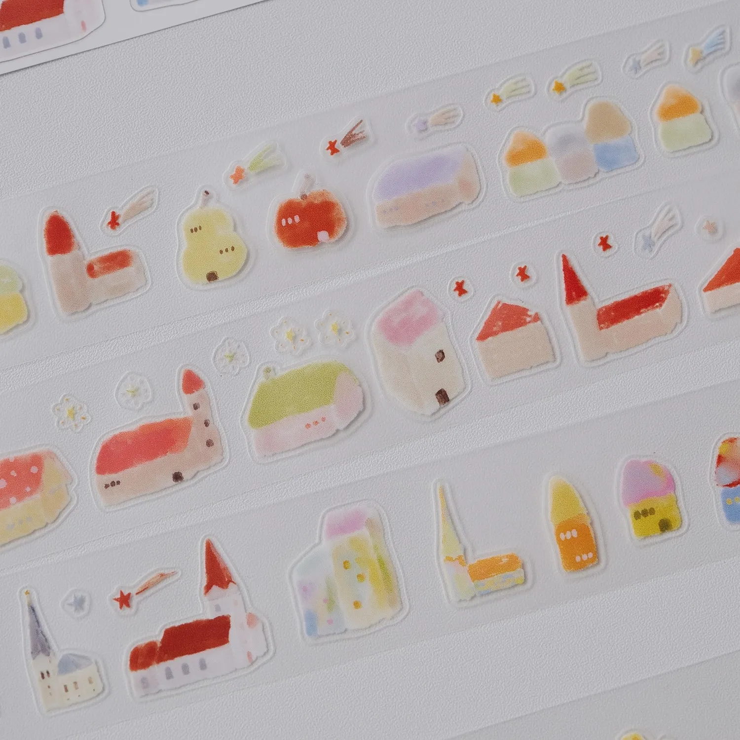 Colorful Small Butterfly Sticker Roll Synthetic Paper/Double Transparent Salt Series Cute Journal Collage