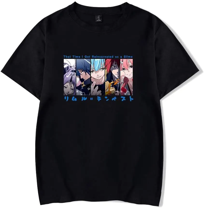 New That Time I Got Reincarnated as a Slime Anime T-Shirt Merch Casual Short Sleeved T Shirt Unisex Tee