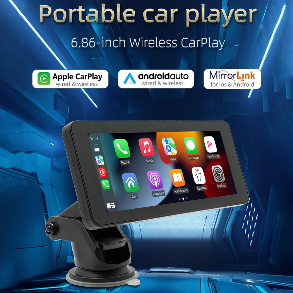 

Portable Car Stereo Wireless Compatible For Carplay Android Auto MP5 Player RF Transmission USB Reading Radio Receiver