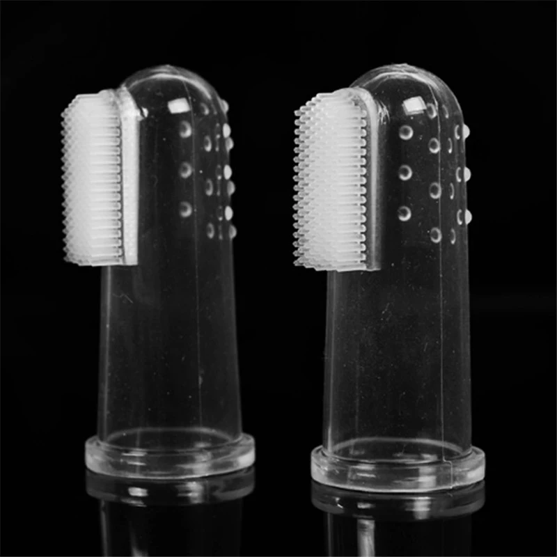 Pet Finger Toothbrush Soft Silicone Fingertip Teeth Cleaner for Dogs Cats Plaque Tartar Bad Breath Remover Grooming Tool