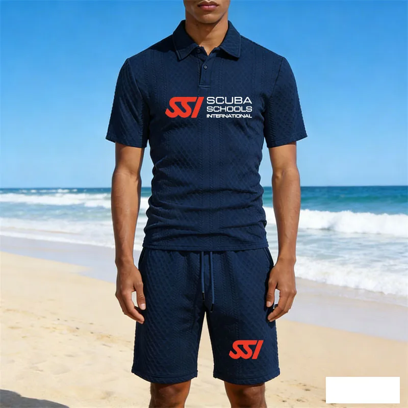 

Luxurious Men's T-Shirt Set - Scuba Diving - Dive SSI - Comfortable and Cool Summer Men's Short-Sleeved Set