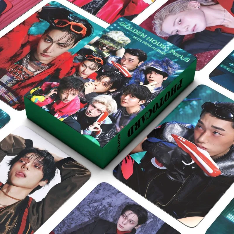 55 Stück/Set ATEEZ Neues Album GOLDEN HOUR Part.5 Lomo-Karten Postkarten, Seonghwa Hongjoong Yunho Mingi San Jongho Fan-Geschenke